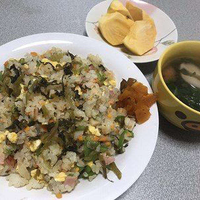 ベーコン高菜レンコン炒飯