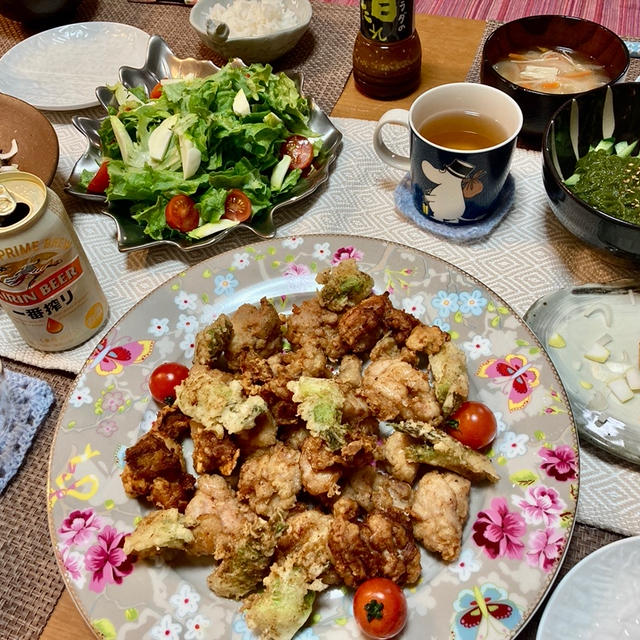 【ダンナの誕生日】博多蕾菜を使った天ぷらと我が家のとりからが絶品です！