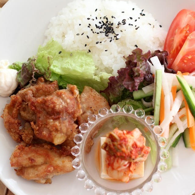 鶏の唐焼き、そっこうピクルス
