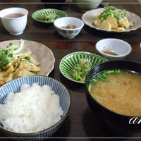 ＊筍卵フルブラ炒め　＊蕪の葉とじゃこ炒め　＊蕪のみそ汁