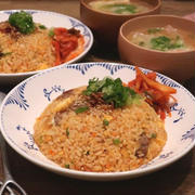 簡単☆豚肉がゴロゴロ入ったキムチチャーハン