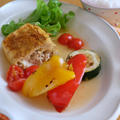 鶏挽き肉の、出汁トマトスープオムレツ（減塩）