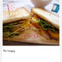 【朝食．パン．雑貨日和】雞胸肉起士三明治，還有豌豆苗也一起:)