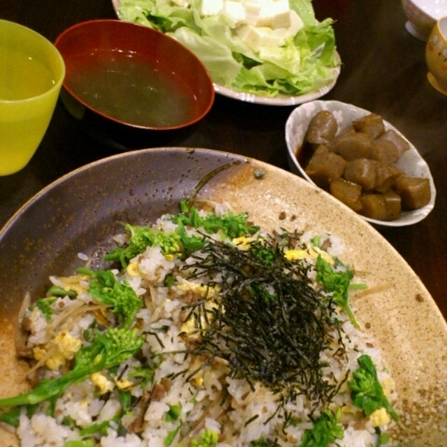 簡単菜の花の春ご飯☆節約バージョン