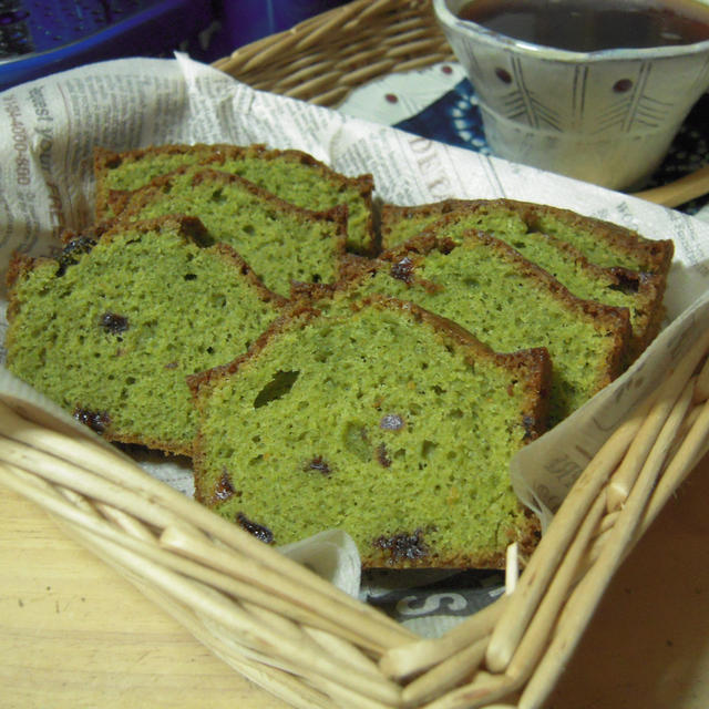 抹茶パウンドケーキ・ネオトレビエdeコーヒーと♪