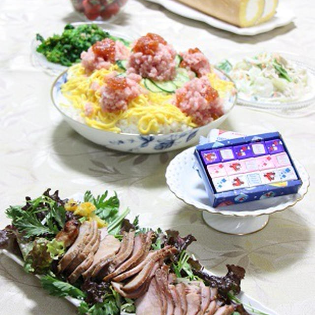 【　ひなまつりの晩ごはん　】