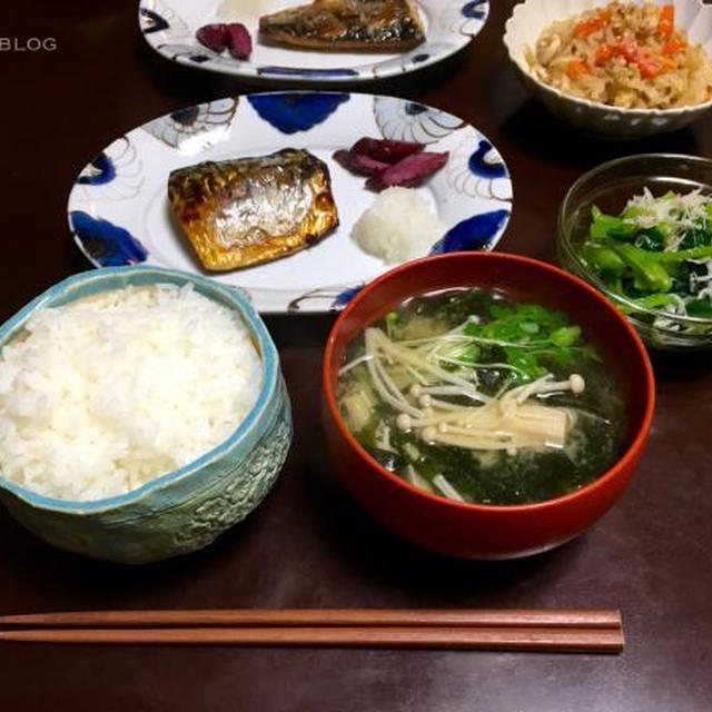 今日の夜ごはん塩鯖