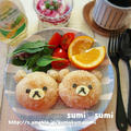 朝10分で♥リラックマ焼おにぎりプレート♥ピノちゃん100 by sumisumiさん