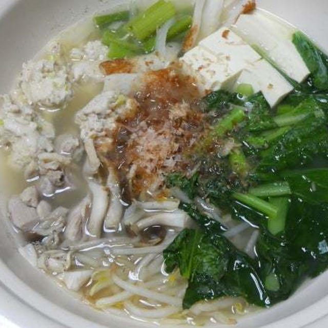 にんべん　あとのせ鰹節が香る鍋つゆで鶏つくね鍋　#にんべんだしアンバサダー　