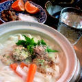 鶏のつくねと菜の花の白味噌のおうどん ～ ほっこりまったり温まる♪ by mayumiたんさん