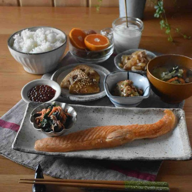 朝ごはん…ちびりちびりと食べてたころ。