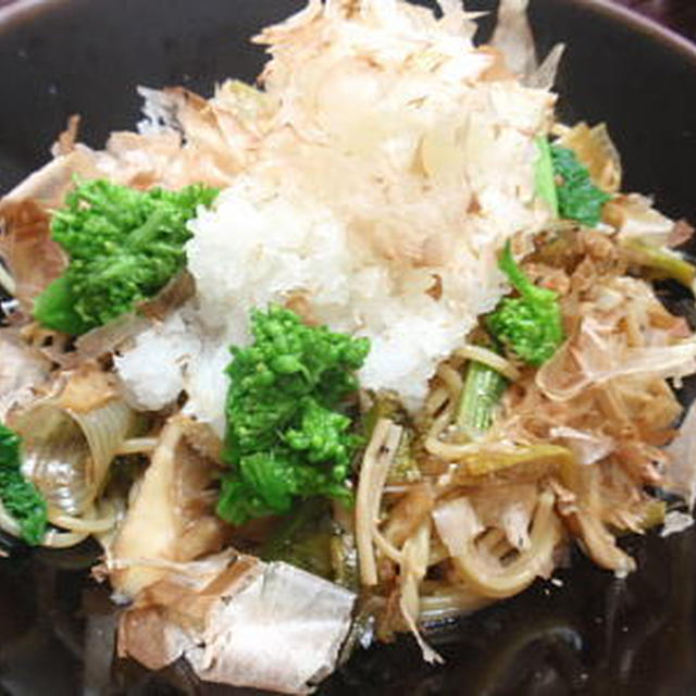 菜の花ときのこの和風白ワインパスタ（レシピ付）
