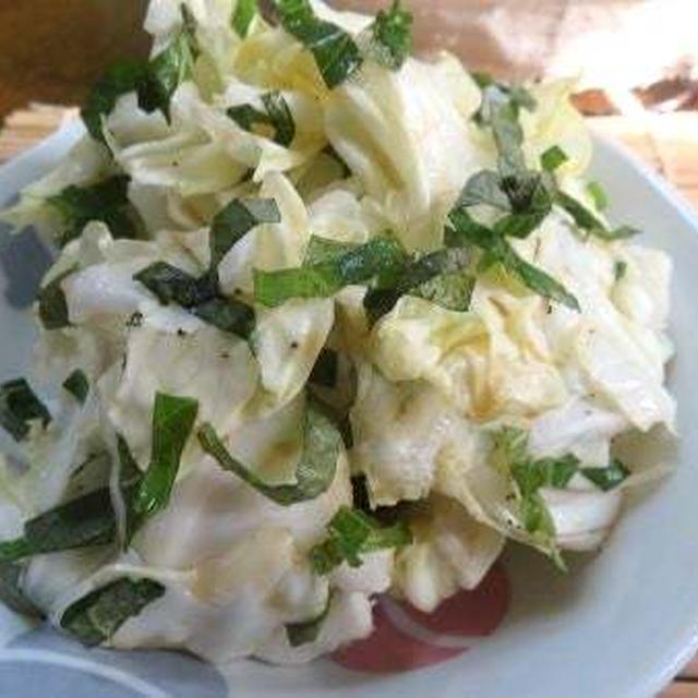 しその香りがいいんです♪　キャベツと大葉の即席漬け風サラダ