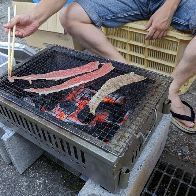 肉と犬の写真しか撮られていない実家帰省