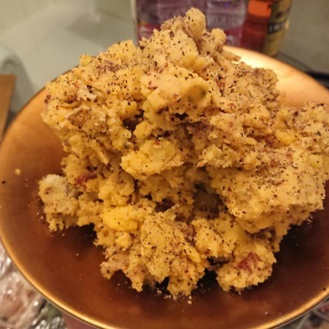 野郎飯流・ベーコンの汁をものすごく吸わせたハイカロリーポテトサラダ