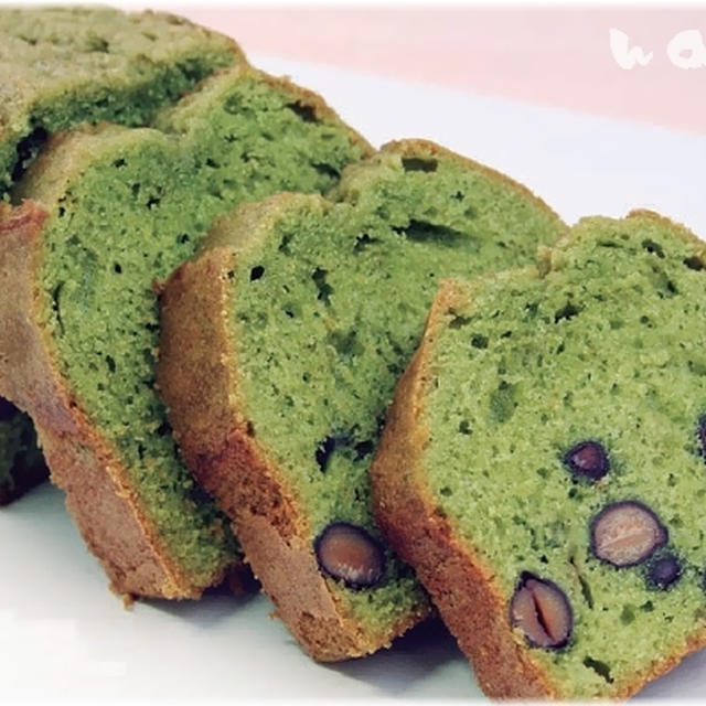 簡単■抹茶と黒豆のパウンドケーキ■ 新聞掲載レシピ ヽ(o･∀･)ﾉ｡ﾟ