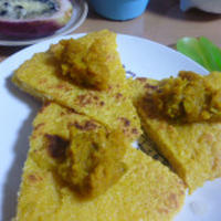 かぼちゃソース★で野菜ジュースのパンケーキ
