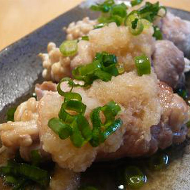 エノキの豚肉巻き おろしポン酢♪ と 「キンピラごぼうに味噌汁?♪」