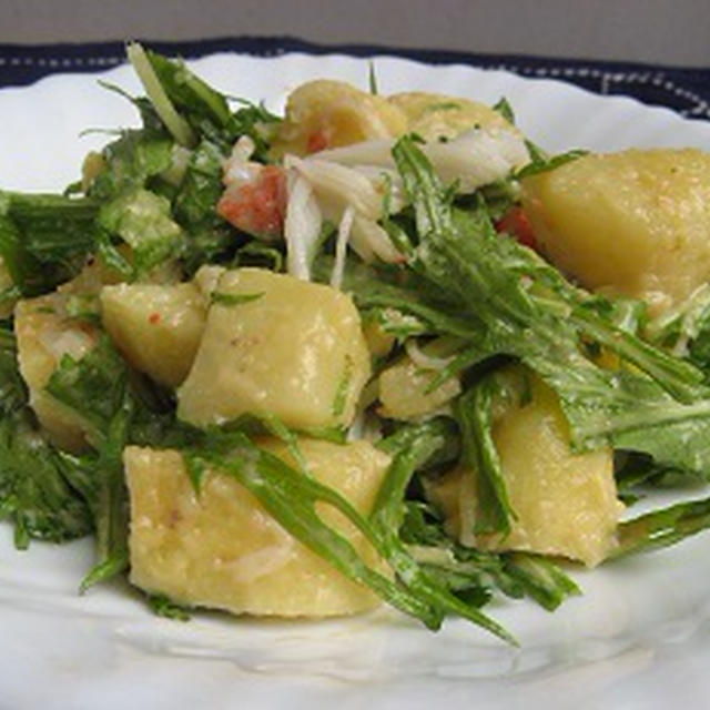じゃがいもと水菜の アンチョビツナ風味サラダ By Miyuさん レシピブログ 料理ブログのレシピ満載