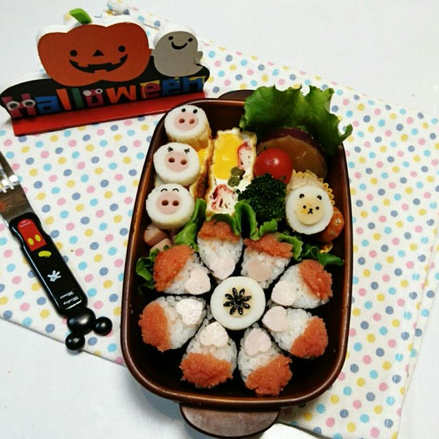 『海苔まかず&amp;ちくわくま・ちくわぶた弁当』 話題の海苔まかずを作ってみました。 先日作...
