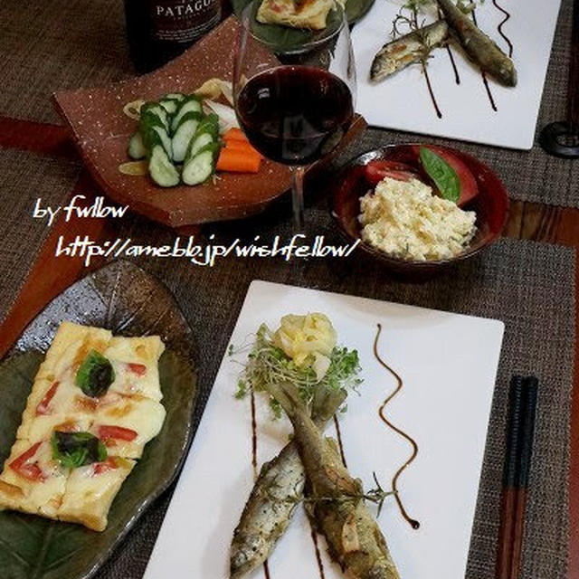 ◆桂川の鮎はローズマリーオイルでソテーのおうちごはん♪