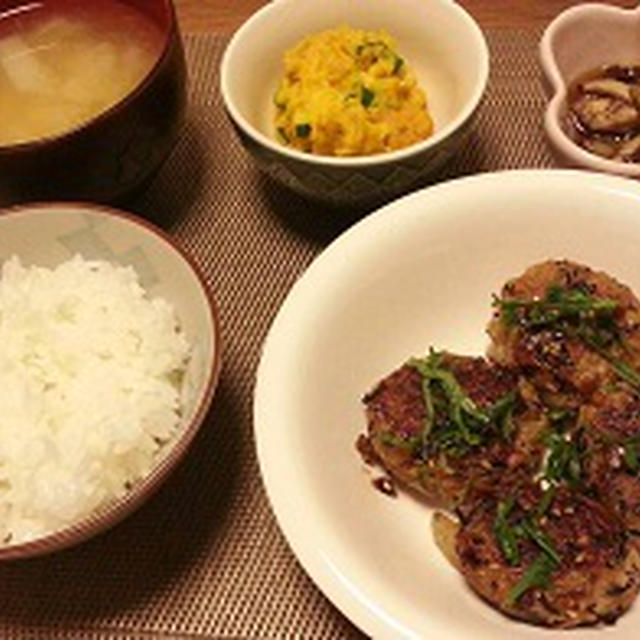 ひじきとごぼう入り照り焼きつくねバーグ