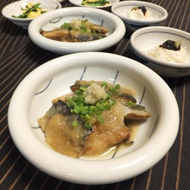 秋刀魚のカレーおろし煮と長芋そうめん