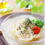 わさび風味　鮭とコーンの白和えうどん