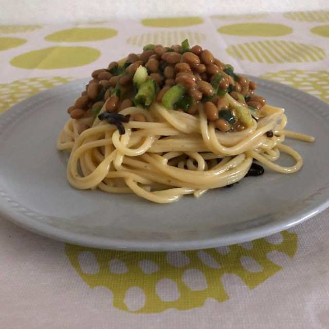 ともさかりえさんの納豆パスタ。