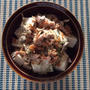 サバ豆腐丼の朝ごはん。お弁当。