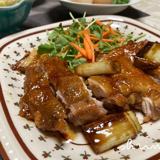 会津地鶏もも肉で。照り焼き