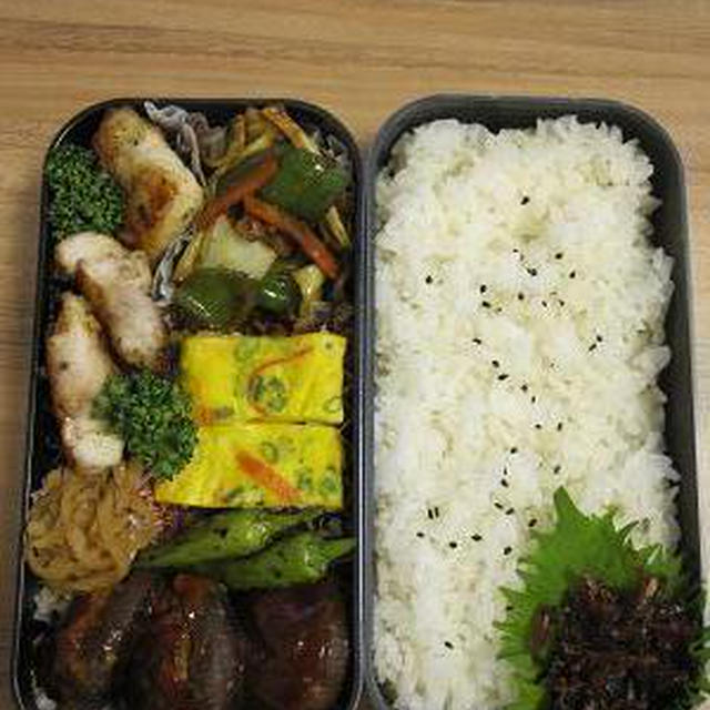 椎茸の肉詰め弁当。