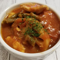 れんこんと鶏肉のおろし生にんにく入りトマト煮込み