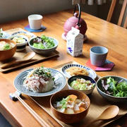 香味野菜たっぷり！あじのたたき丼・献立。