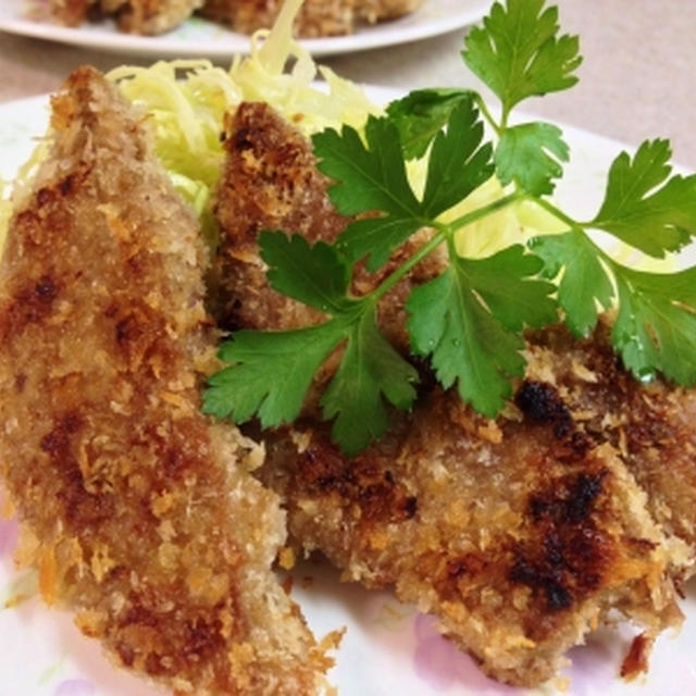 レバーのパン粉焼き＆『おいしい』を連呼する京君♪