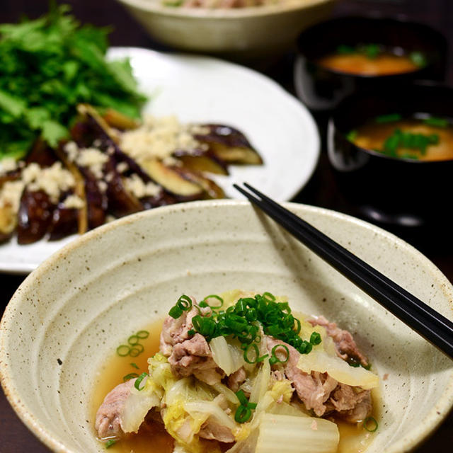 白菜と豚肉の重ね蒸しなど
