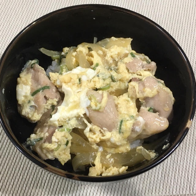 ふっくら鶏の親子丼♪ かぼちゃのポン酢和え♪