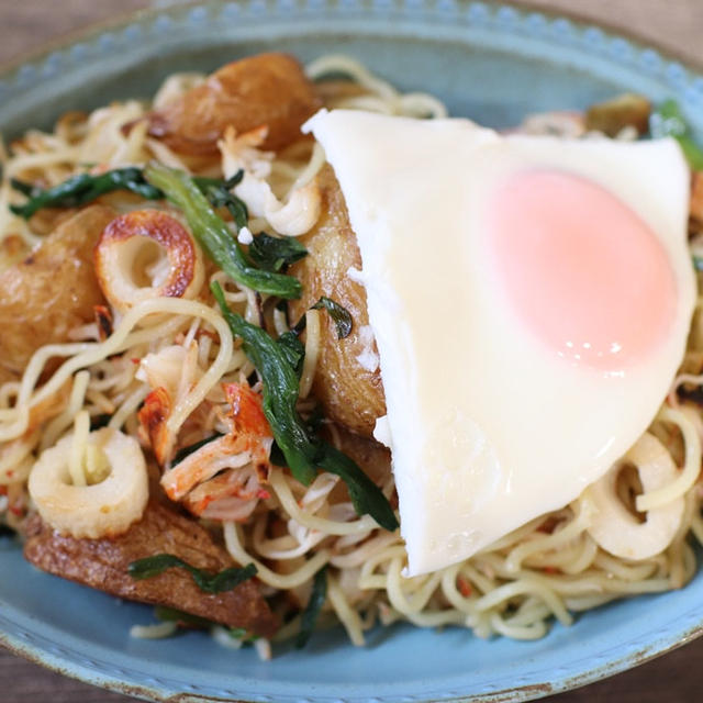 余ったポテトを活用して焼きそば～＼(^o^)／