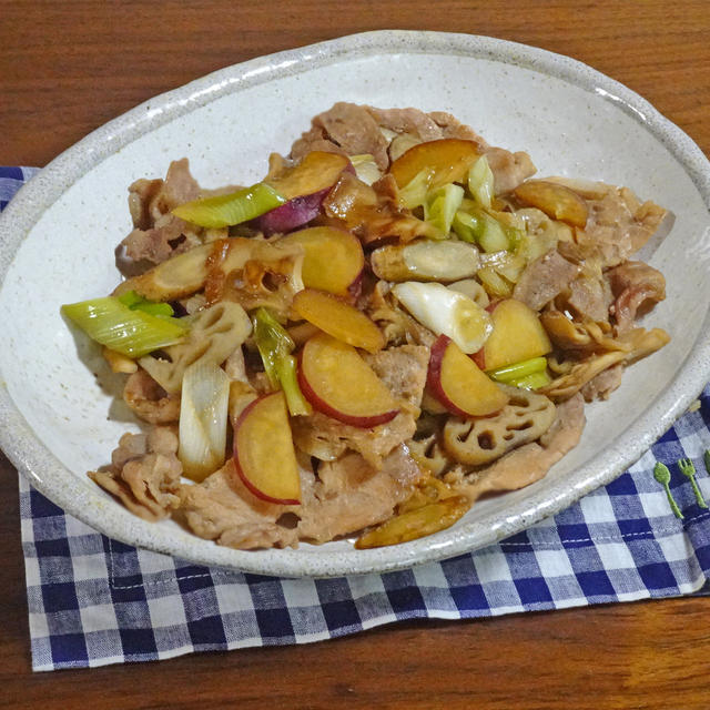【免疫力高まる秋のおかずレシピ】豚肉とさつまいも 根菜の甘辛炒め