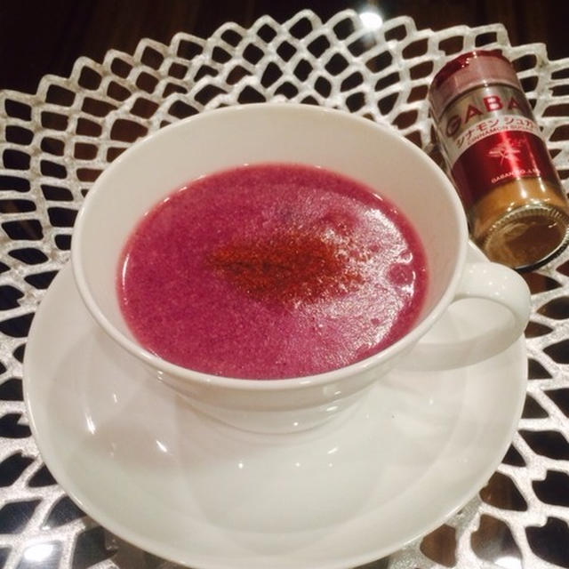 紫芋と豆乳の葛湯風デザートスープ