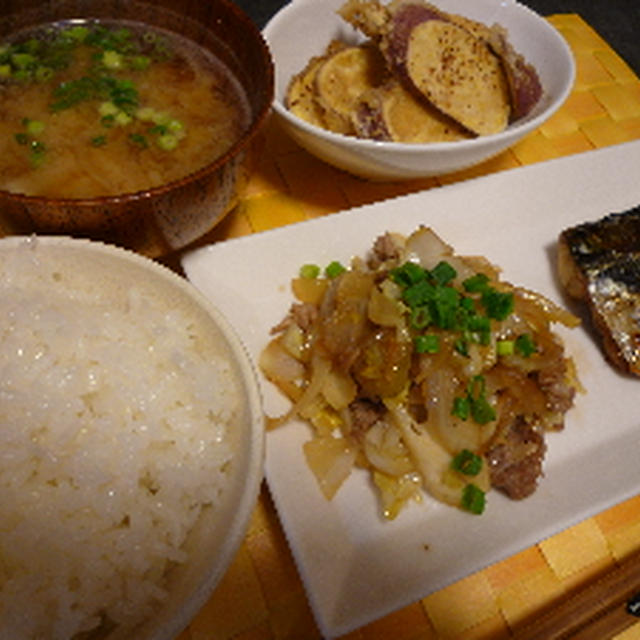 焼き魚と野菜炒め