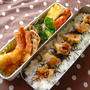 サーモスお弁当箱で～エビフライ・からあげ丼弁当。