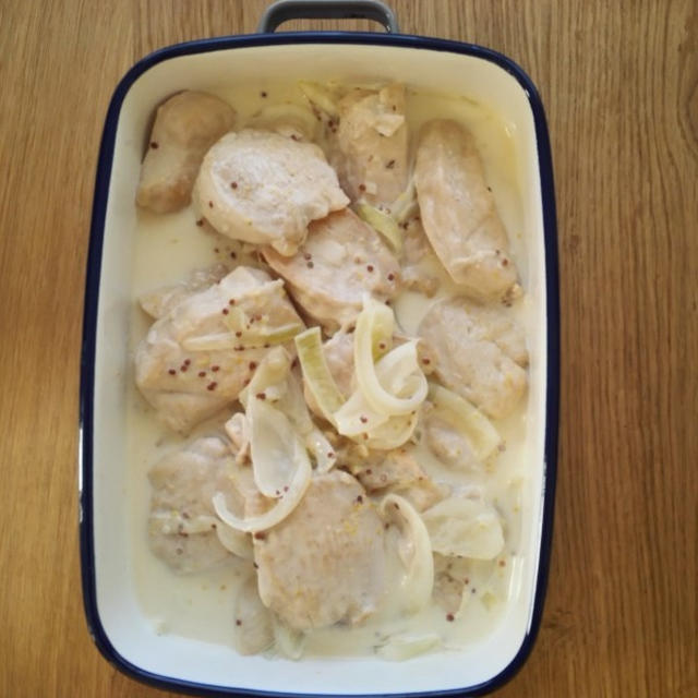 鶏のマスタードクリーム煮（糖質制限）レシピ