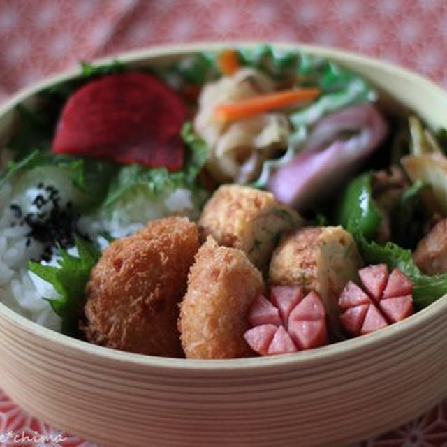 保田の新米と鶏と白菜のオイスター炒め弁当