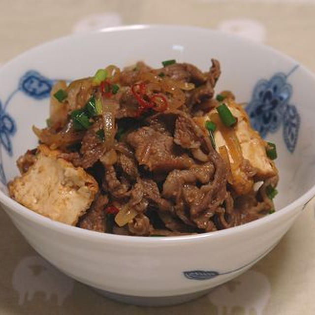 砂糖不使用！牛肉の甘辛ガーリック味噌炒め丼