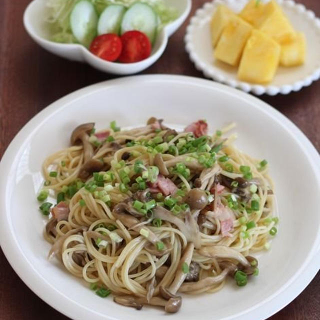 きのことベーコンの和風パスタ♪