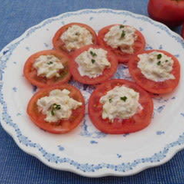 博多のトマトのカナッペ風サラダ