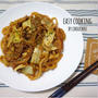 我が家の絶品ソース焼きうどんと桜と菜の花-簡単＊節約＊時短