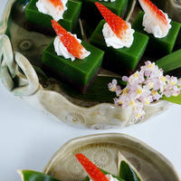 お彼岸スイーツ【身体の喜ぶ二層の羊羹】菜園ホウレン草と自家製粒餡で作りました♪