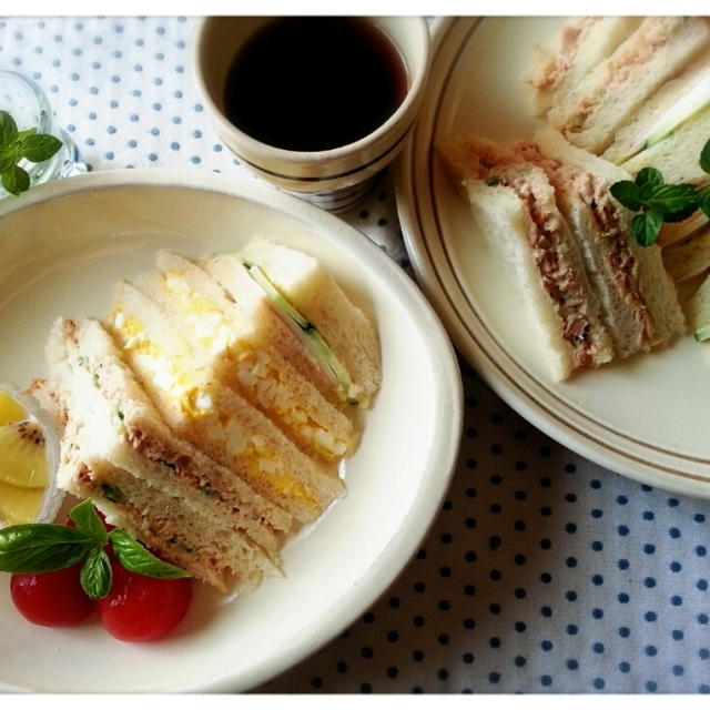 山食仕込んでサンドウィッチモーニング～♡(///ω///)♪